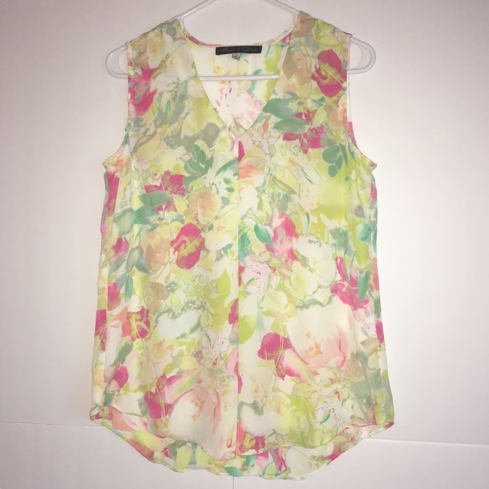 Rose & Olive Sleeveless Floral Top Size S